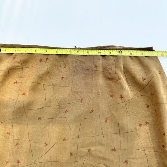 Vintage Tristan & Iseut Sheer Chiffon Floral Camel Color Maxi Skirt Sz 12 Lined - Picture 5 of 12